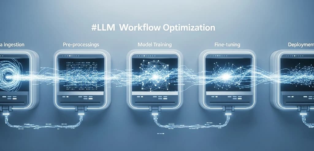 Digital illustration showing data moving quickly through automated stages, representing efficient content workflows