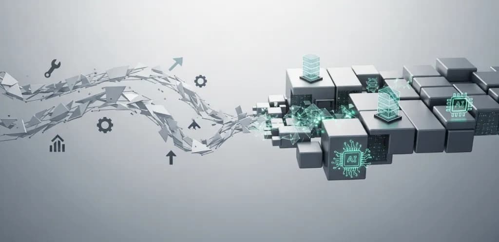 Two distinct digital pathways merging, symbolizing strategic marketing tech stack choices for different business stages
