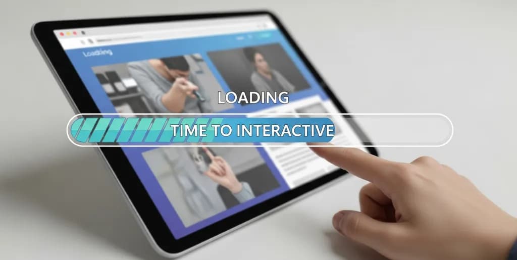 A visual representation of a website's loading process, emphasizing the moment it becomes fully interactive