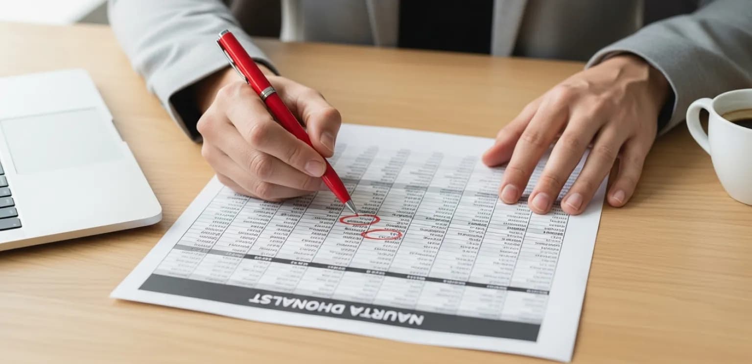 A magnifying glass highlighting commercially focused keywords amidst a digital landscape of search terms