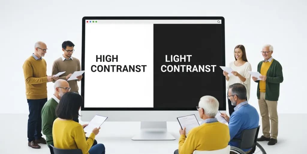 Digital screen showing clear, high-contrast text easily readable by diverse users