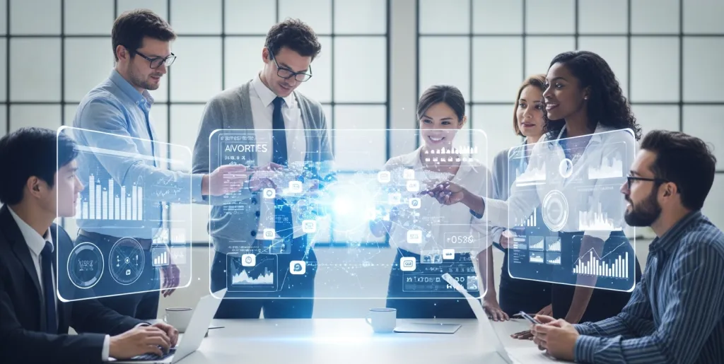Modern digital dashboard displaying SEO analytics and data visualizations on a monitor